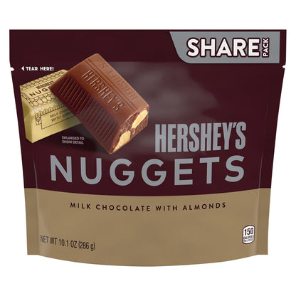 HERSHEY'S NUGGETS Milk Chocolate Almond Candy, Individually Wrapped, 10.1 oz, Bag