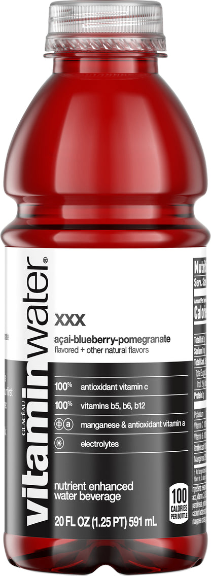 vitaminwater XXX Acai-Blueberry-Pomegranate Nutrient Enhanced Water Beverage 20 oz