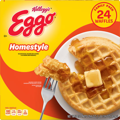 Eggo Family Pack Homestyle Waffles 24 ea Box