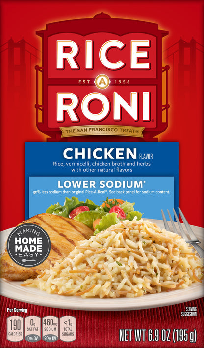 Rice A Roni Lower Sodium Chicken Flavor Food Mix 6.9 oz