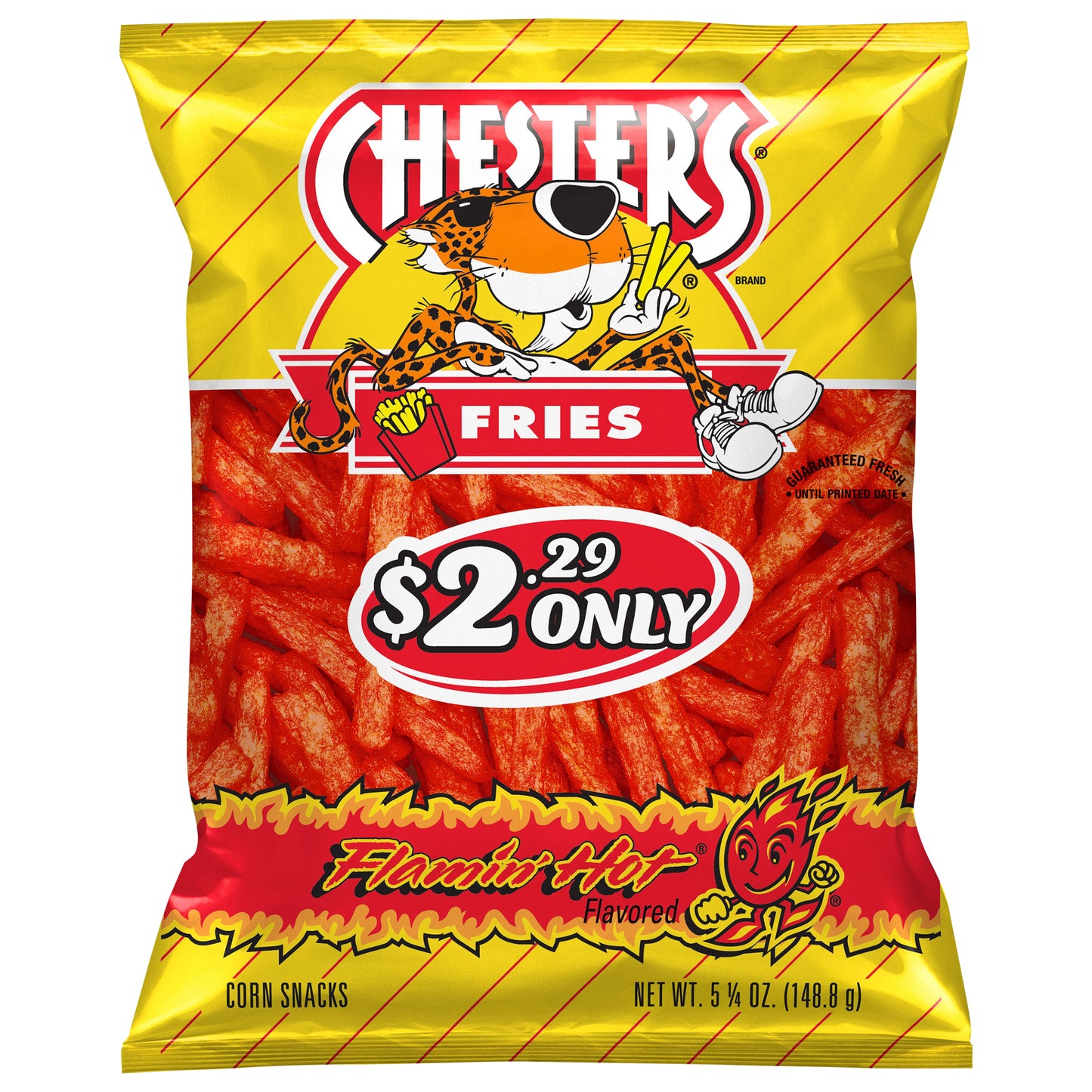 Chester's Fries Corn Snacks Flamin' Hot Flavored 5 1/4 Oz