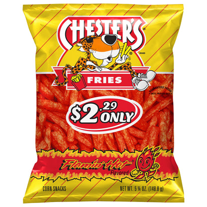 Chester's Fries Corn Snacks Flamin' Hot Flavored 5 1/4 Oz