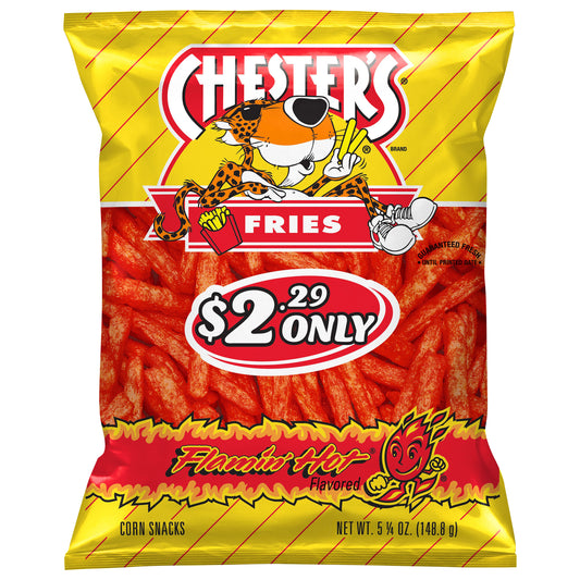 Chester's Fries Corn Snacks Flamin' Hot Flavored 5 1/4 Oz