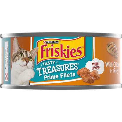 Purina Friskies Gravy Wet Cat Food, Tasty Treasures With Chicken & Liver - 5.5 oz. Can