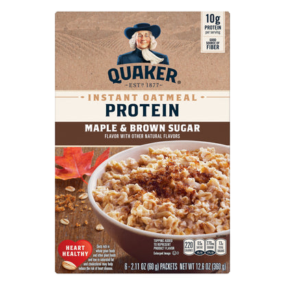 Quaker Protein Maple & Brown Sugar Instant Oatmeal 6 ea