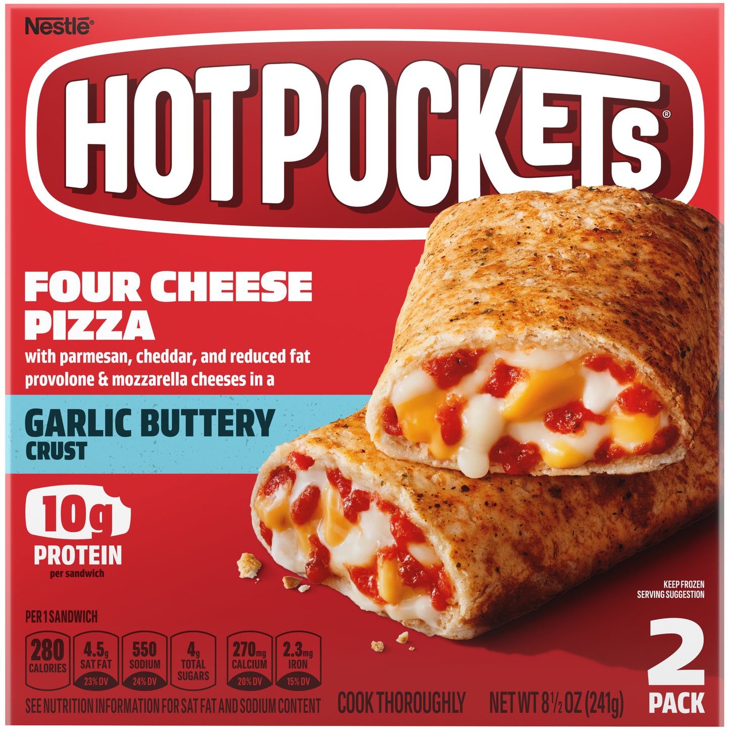HOT POCKETS Four Cheese Pizza Frozen Sandwiches 2 ct Box