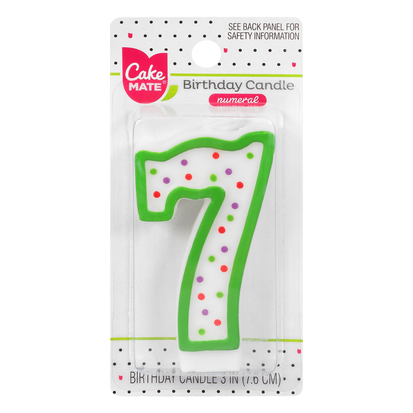 Cake Mate 3 Inch 7 Numeral Birthday Candle 1 ea