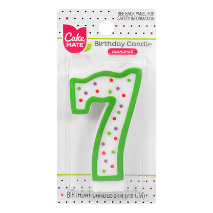 Cake Mate 3 Inch 7 Numeral Birthday Candle 1 ea