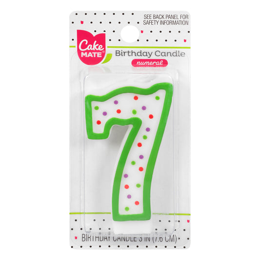 Cake Mate 3 Inch 7 Numeral Birthday Candle 1 ea