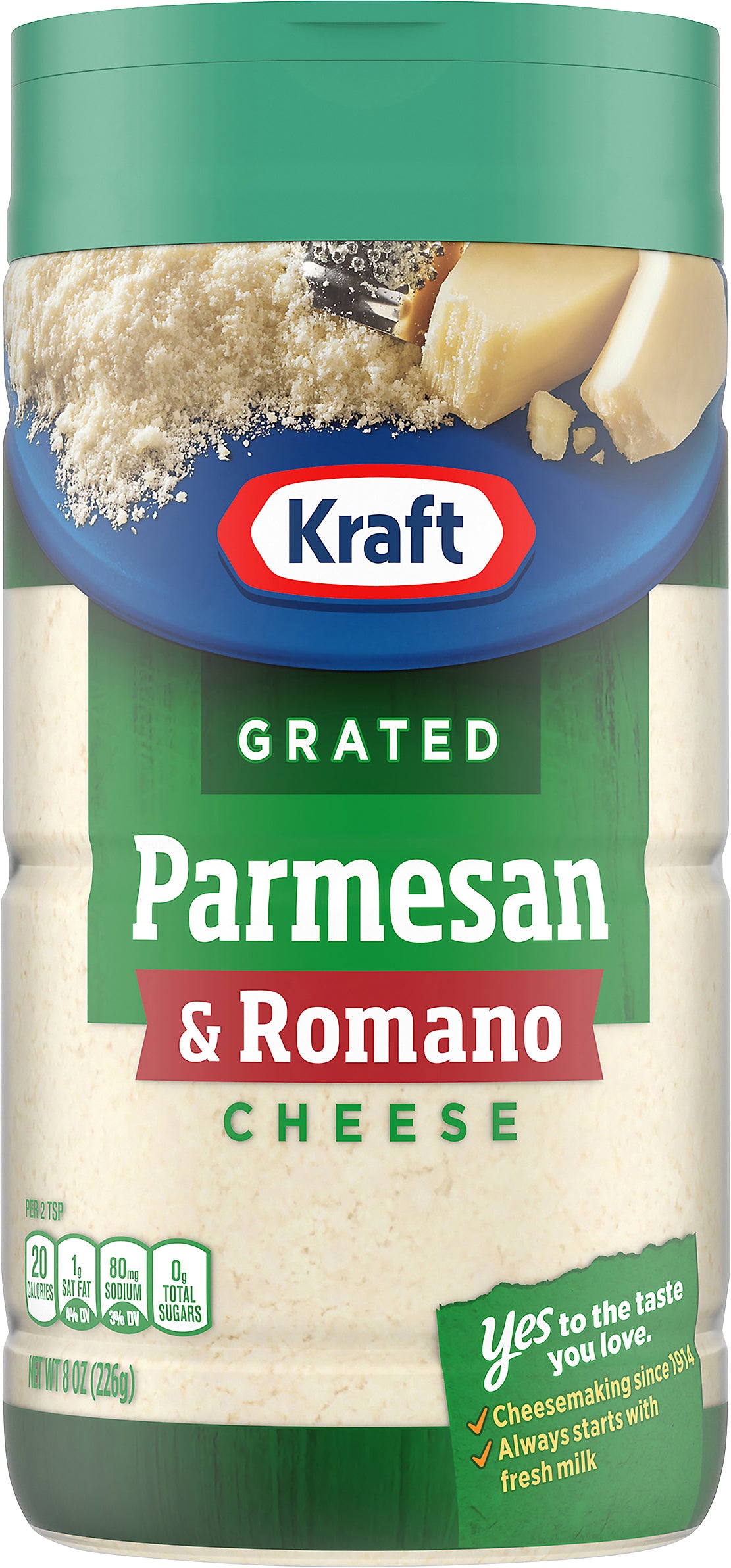Kraft Grated Parmesan and Romano Cheese, 8 oz Jar