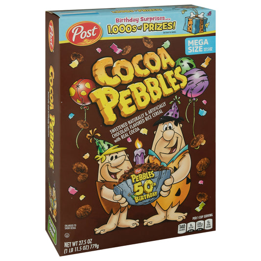 Cocoa Pebbles Sweetened Chocolate Flavored Rice Cereal 27.5 oz Box