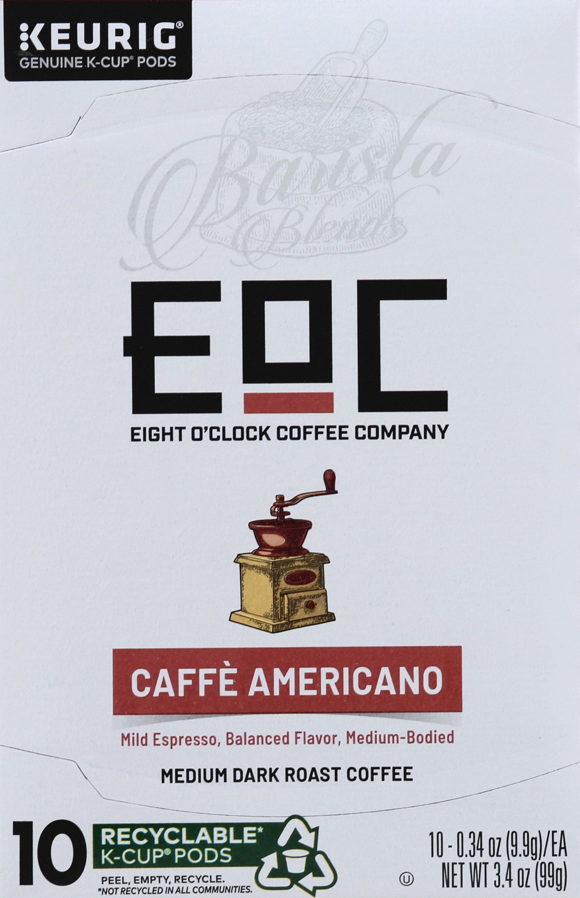 EIGHT O CLOCK Medium Dark Roast K-Cup Pods Caffe Americano Coffee 10 ea
