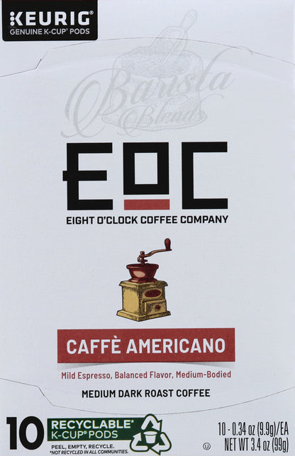 EIGHT O CLOCK Medium Dark Roast K-Cup Pods Caffe Americano Coffee 10 ea