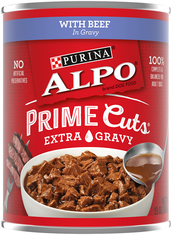 Purina ALPO Gravy Wet Dog Food, Prime Cuts Stew With Beef - 13 oz. Can