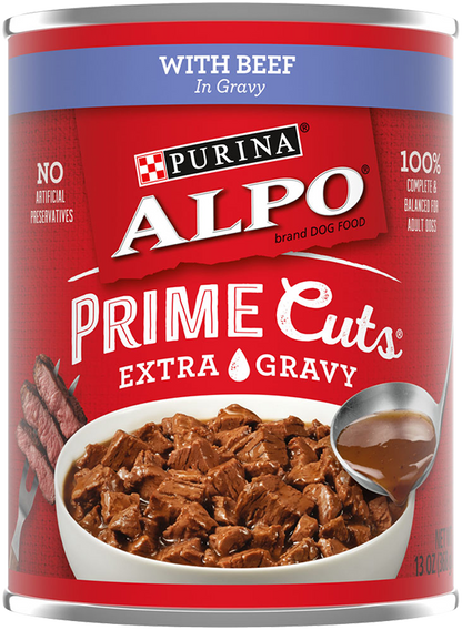 Purina ALPO Gravy Wet Dog Food, Prime Cuts Stew With Beef - 13 oz. Can