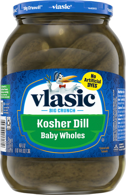 Vlasic Kosher Dill Baby Wholes Pickles 46 fl oz Jar
