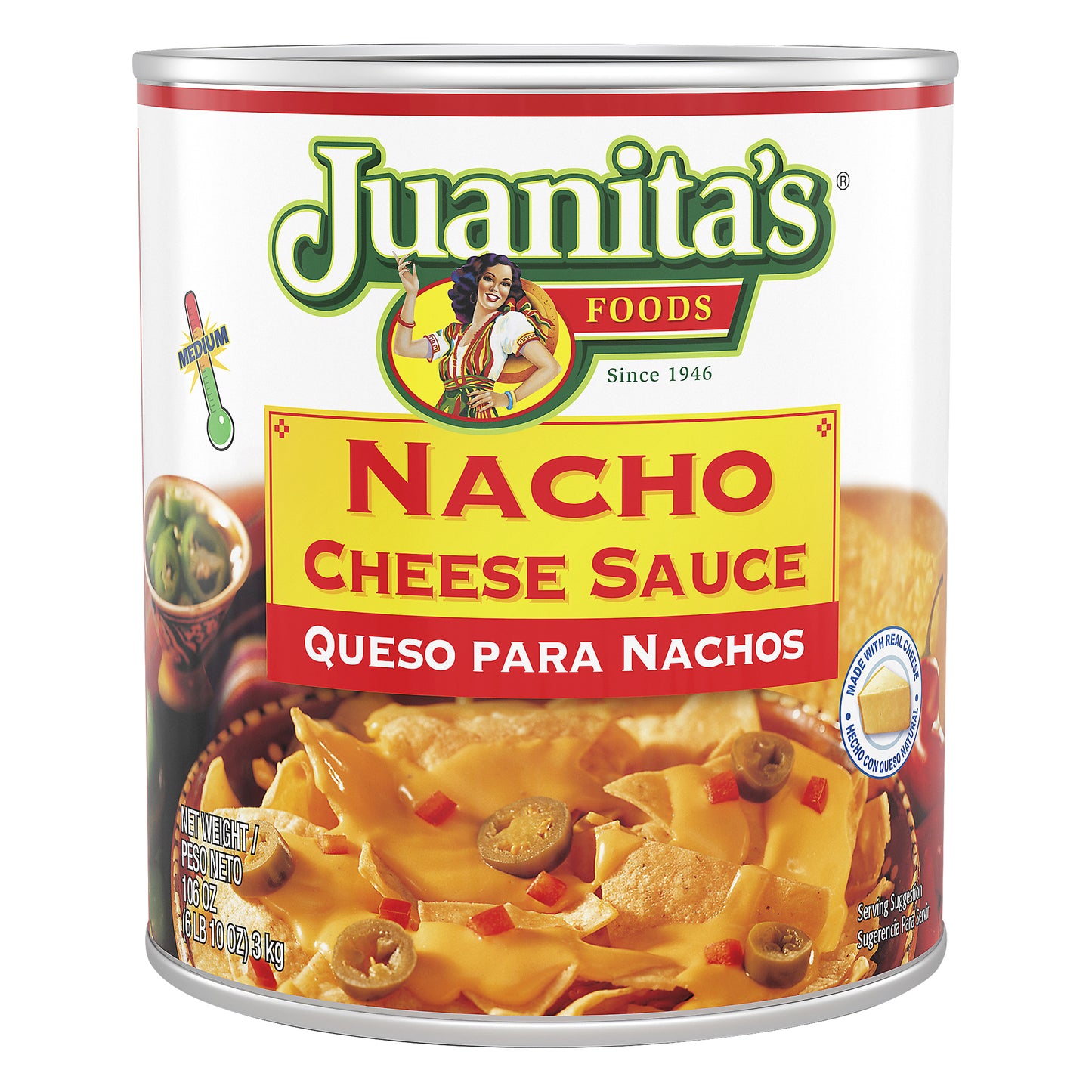 Juanita's Nacho Medium Cheese Sauce 106 oz