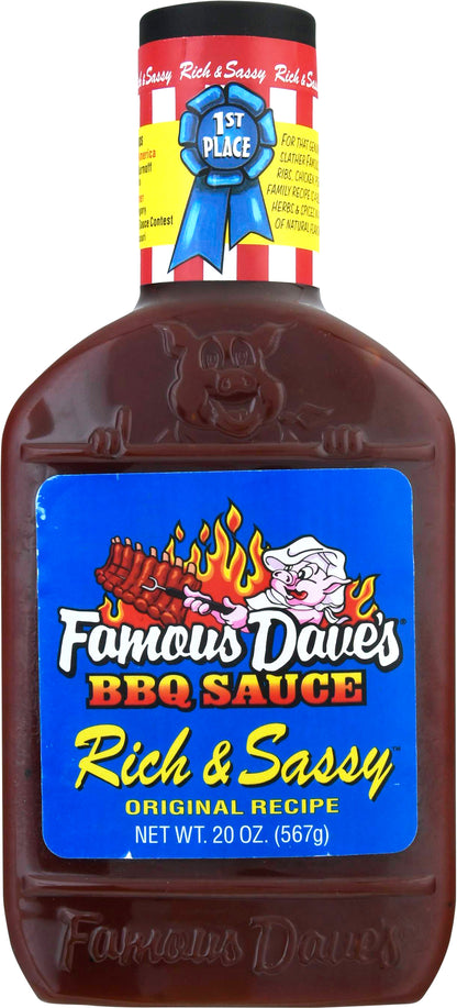 Famous Dave's Rich & Sassy Original Recipe BBQ Sauce 20 oz
