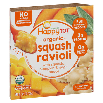 Happy Tot Organics Organic Tots & Tykes (12+ Months) Squash Ravioli 4.5 oz