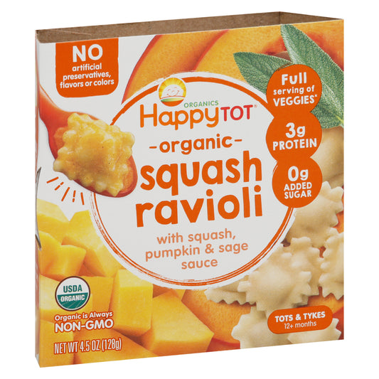 Happy Tot Organics Organic Tots & Tykes (12+ Months) Squash Ravioli 4.5 oz