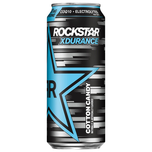 Rockstar Xdurance Sugar Free Energy Drink Cotton Candy Naturally & Artificially Flavored 16 Fl Oz Ca