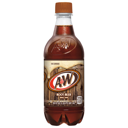 A&W No Caffeine Root Beer Soda 20 fl oz Bottle