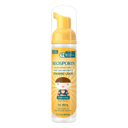 Neosporin Foaming Liquid for Kids First Aid Antiseptic 2.3 oz