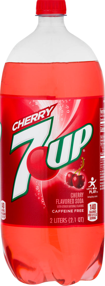 7 UP Caffeine Free Cherry Flavored Soda 2 lt