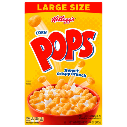 Corn Pops Large Size Sweet Crispy Crunch Sweetened Corn Cereal 14.6 oz
