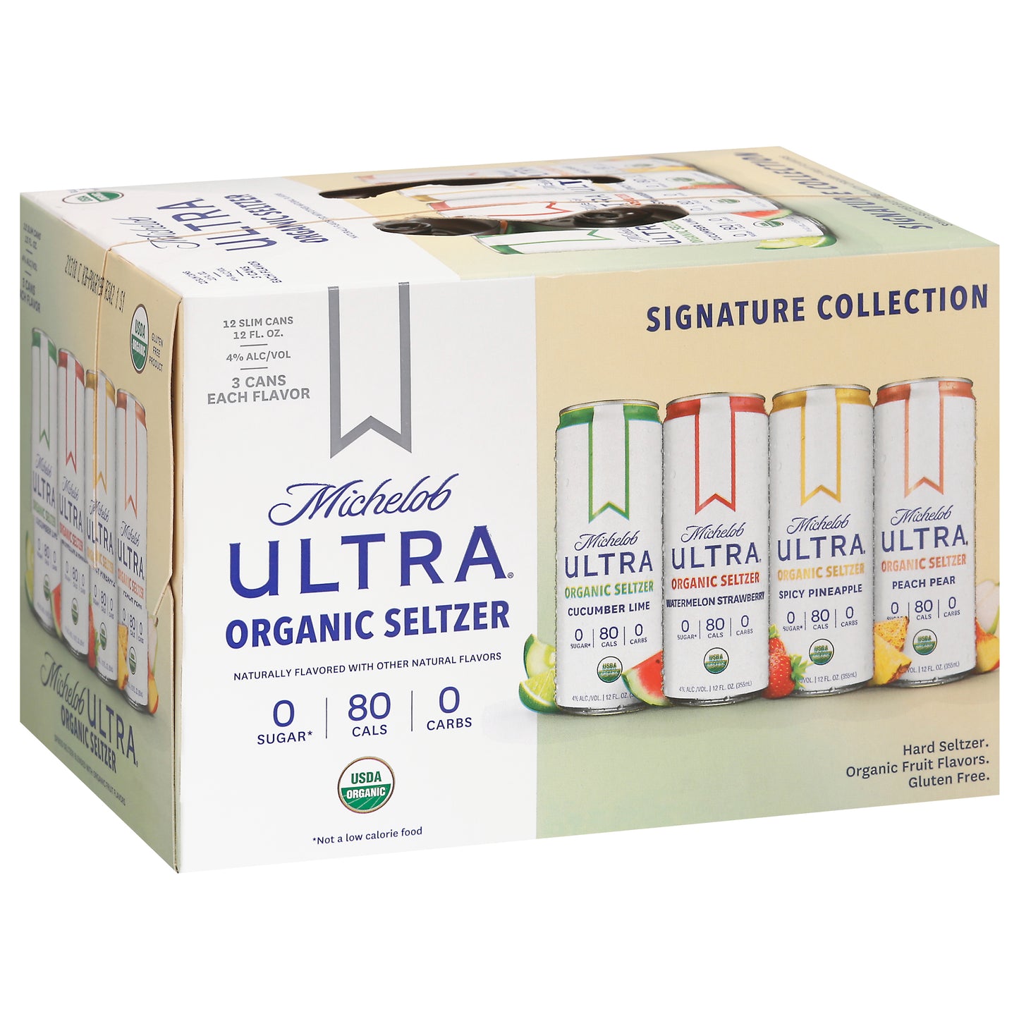 Michelob Ultra Organic Signature Collection Hard Seltzer 12 - 12 fl oz Slim Cans