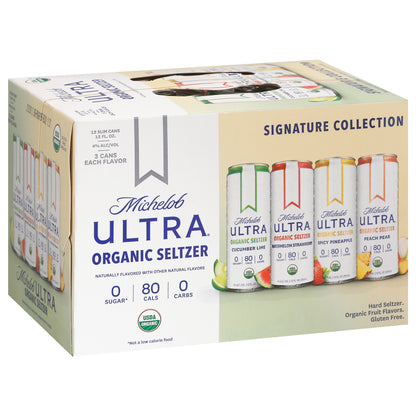 Michelob Ultra Organic Signature Collection Hard Seltzer 12 - 12 fl oz Slim Cans