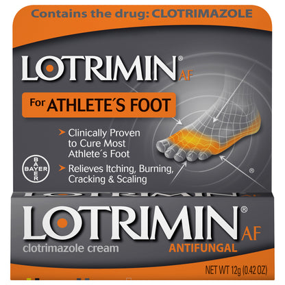 Lotrimin AF Clotrimazole Cream Antifungal for Athlete's Foot 12 g Box