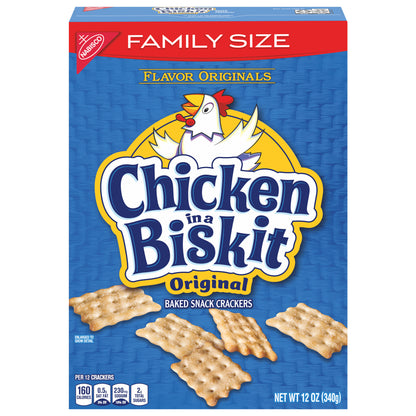 Nabisco Family Size Chicken in a Biskit Baked, Original Snack Crackers 12 oz