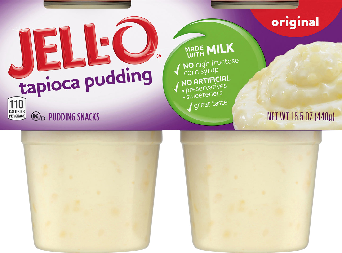 Jell-O Ready to Eat Tapioca Pudding Cups, 4 ct - 15.5 oz Package
