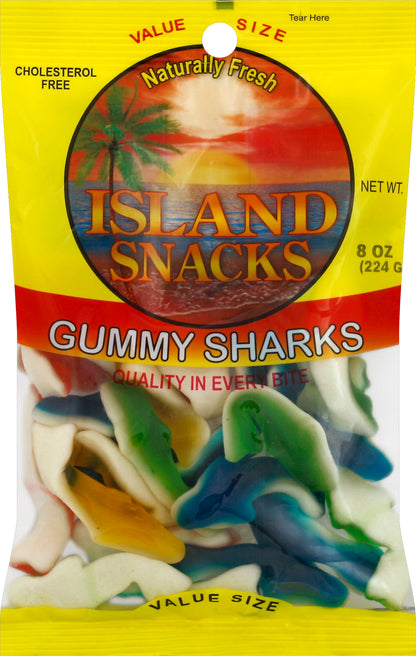 Island Snacks Gummy Sharks 8 oz