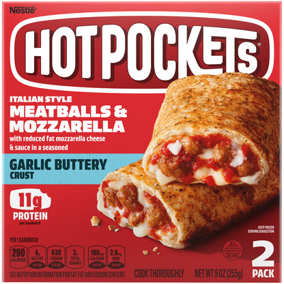 HOT POCKETS Meatballs & Mozzarella Frozen Sandwiches 2 ct Box