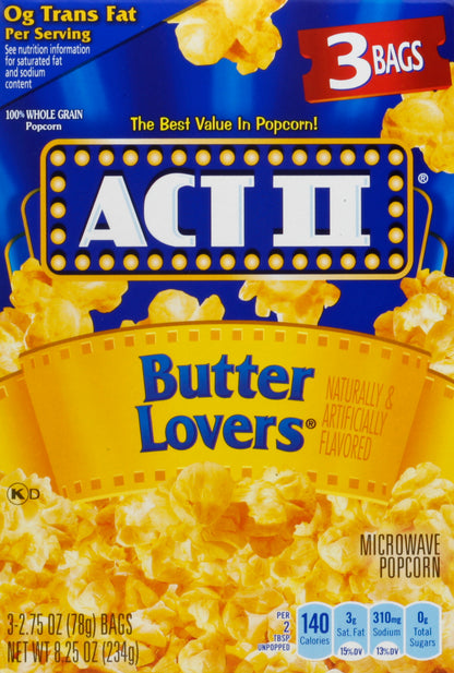 Act II Microwave Popcorn 3 ea