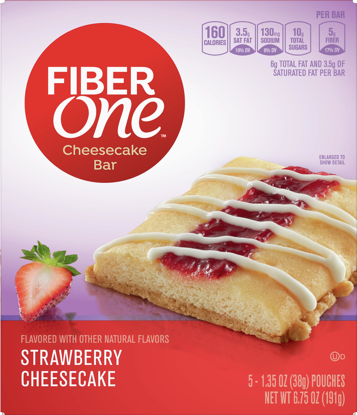 Fiber One Strawberry Cheesecake Cheesecake Bar 5 ea