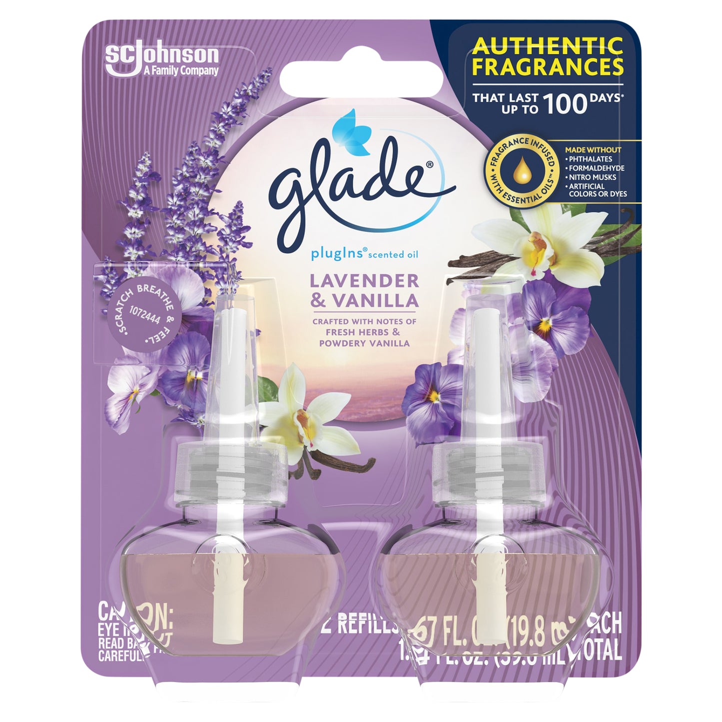 Glade PlugIns Lavender & Vanilla Scented Oil Refills 2 ea