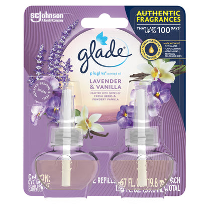 Glade PlugIns Lavender & Vanilla Scented Oil Refills 2 ea