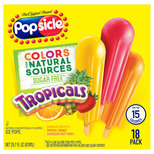 Popsicle 18 Pack Tropicals Ice Pops 18 29.7 fl oz 18 ea Box