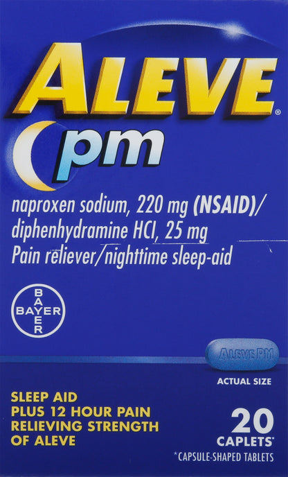 Aleve PM Caplets 220 mg Pain Reliever/Nighttime Sleep-Aid 20 Caplets