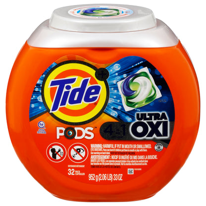 Tide Pods 4 in 1 Ultra OXI Detergent 32 Pacs 32 ea