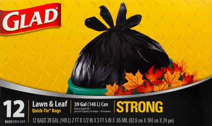 Glad Quick-Tie Strong Lawn & Leaf Bags 12 ea