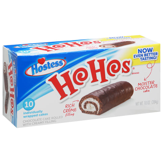 Hostess Ho Hos Chocolate Cake Rolled with Creamy Filling 10 ea
