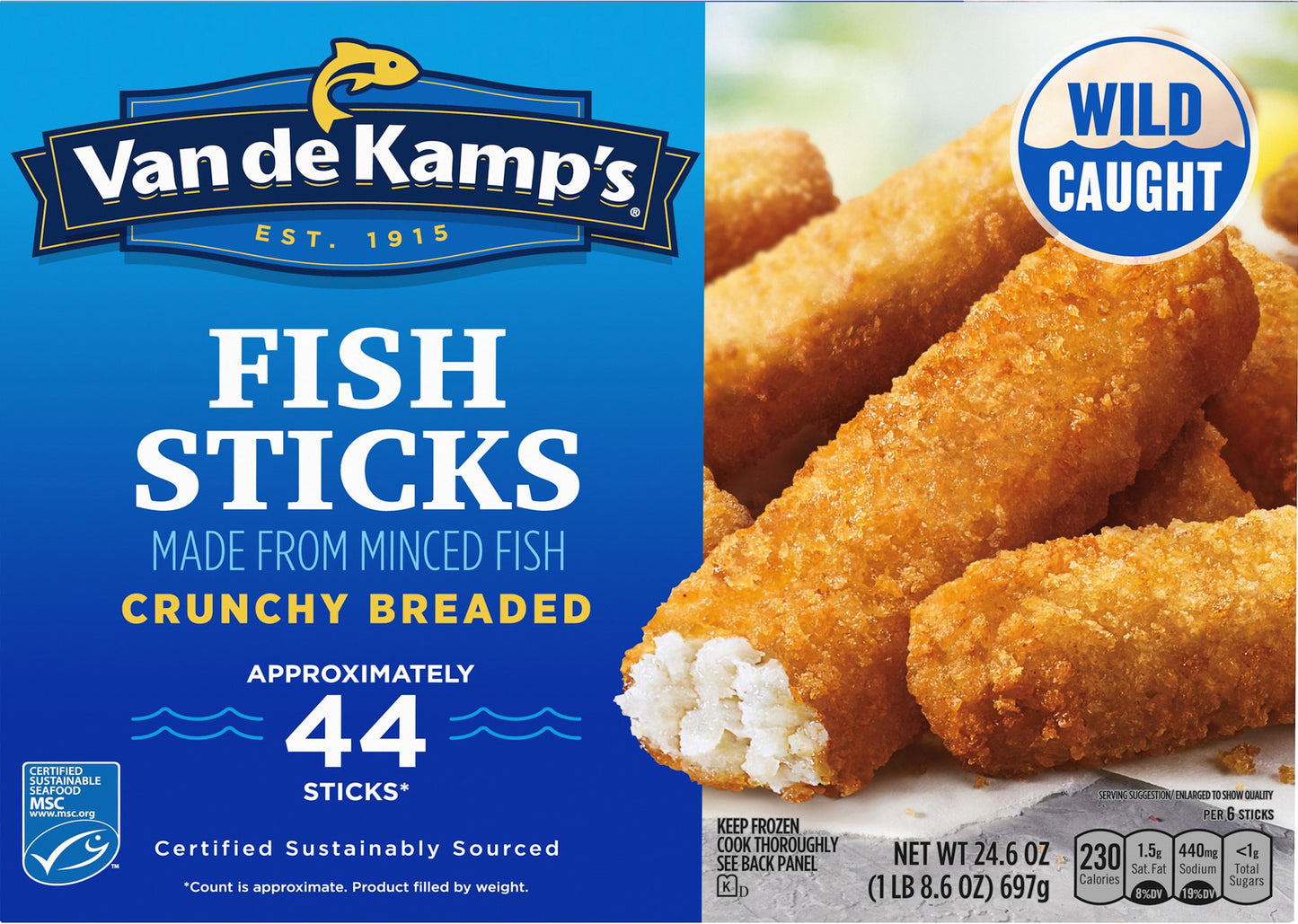 Van de Kamp's Crunchy Breaded Fish Sticks 44 ea