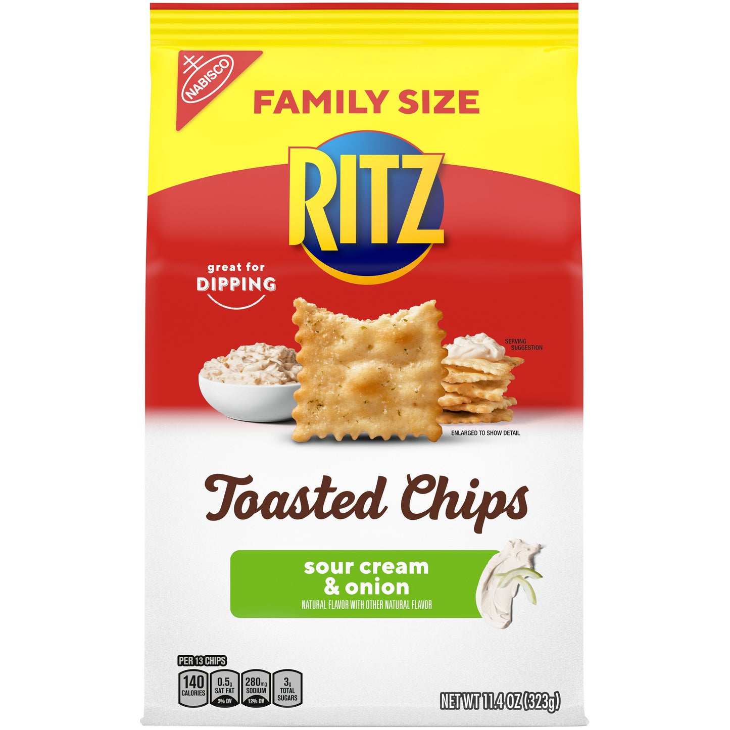 Nabisco Ritz Sour Cream & Onion Toasted Chips 11.4 oz. Bag