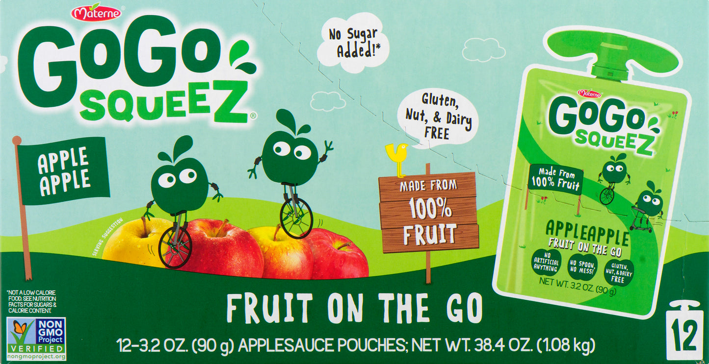 GoGo Squeez 12 Pack Apple Apple Apple Sauce 12 ea
