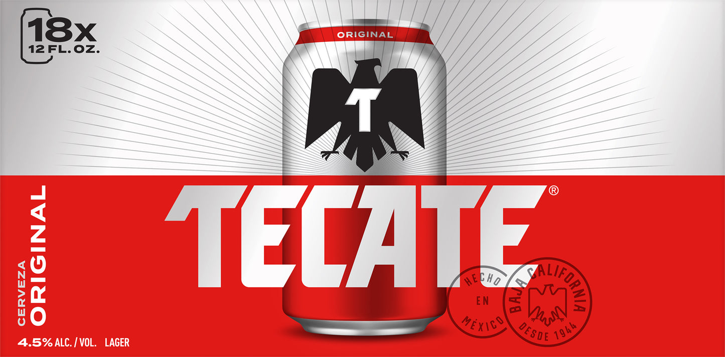 Tecate Original Lager Beer 18 - 12 fl oz Cans