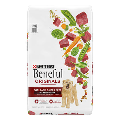Purina Beneful Originals With Farm-Raised Beef, Real Meat Dog Food - 14 lb. Bag